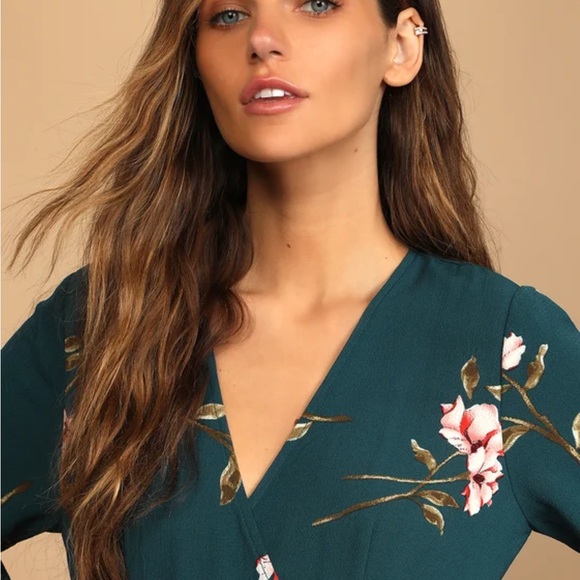 Lulus Floral Green Maxi Dress XS - Picture 3 of 9